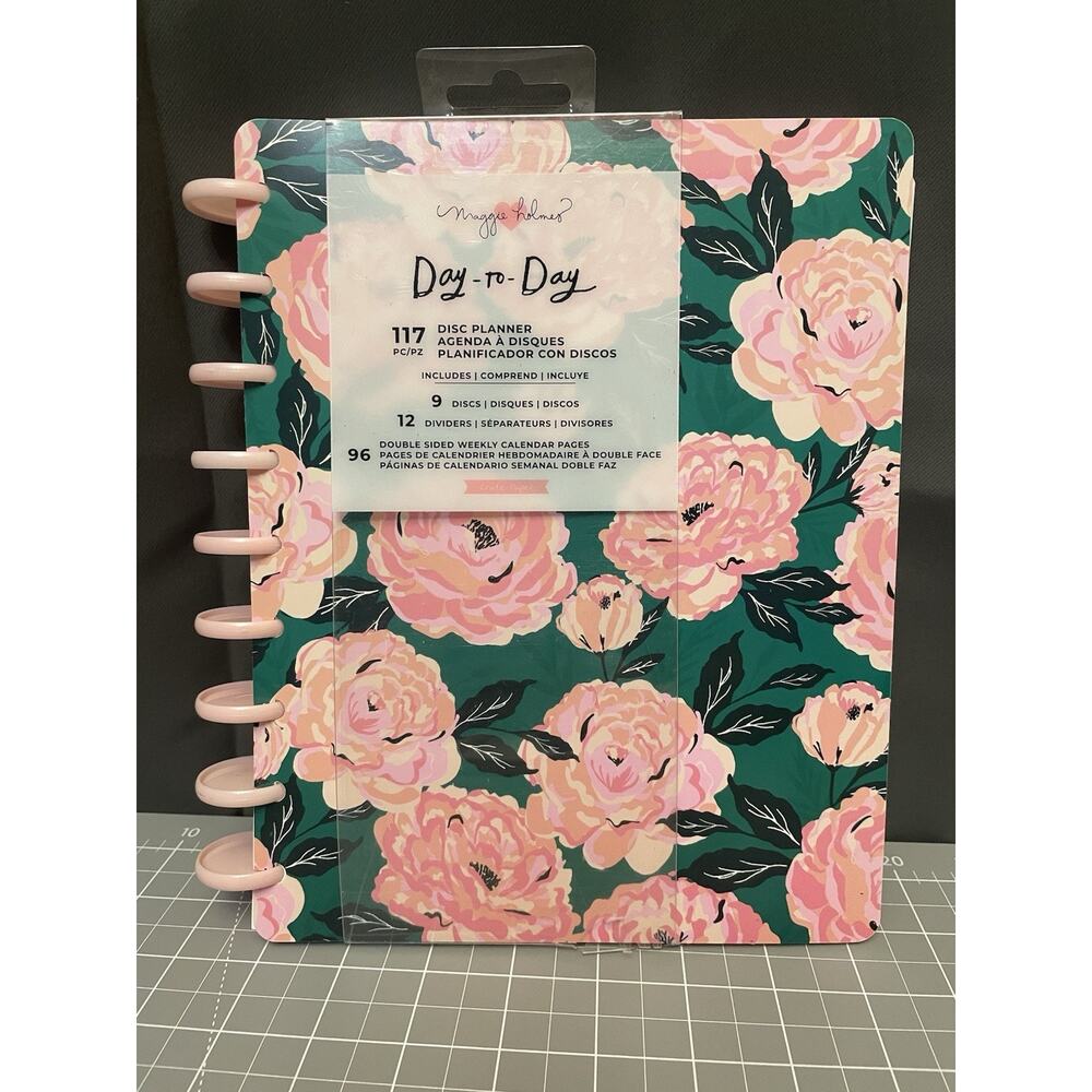 American Crafts Day-To-Day 9 Disc Undated Vertical Planner 7.5" X 9.5”Pink Rose